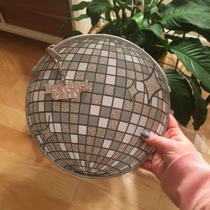 Studio DIY disco ball clutch